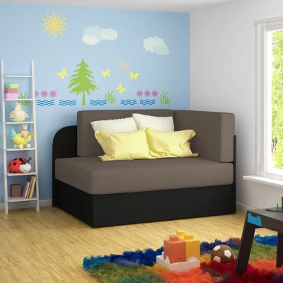 Kinderschlafsofa MIKAE - grau/schwarz