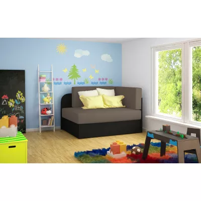 Kinderschlafsofa MIKAE - grau/schwarz