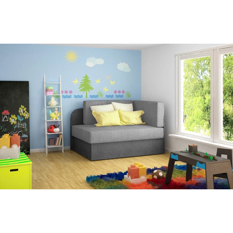 Kinderschlafsofa MIKAE - hellgrau / grau