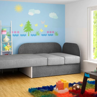 Kinderschlafsofa MIKAE - hellgrau / grau
