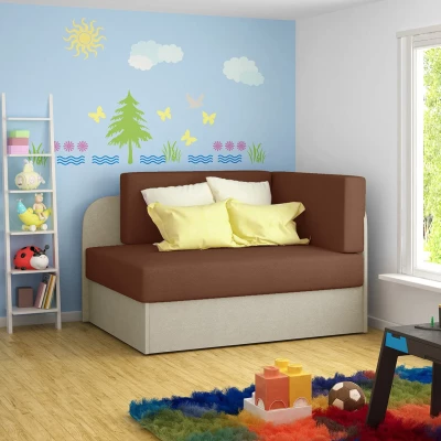 Kinderschlafsofa MIKAE - braun/beige