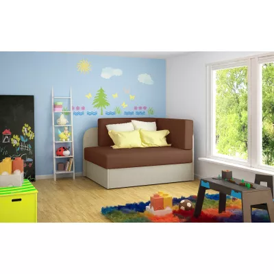 Kinderschlafsofa MIKAE - braun/beige