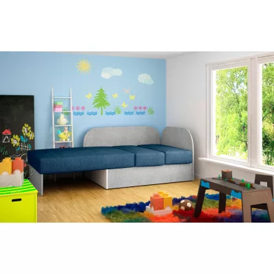 Kinderschlafsofa MIKAE - blau / hellgrau