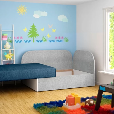 Kinderschlafsofa MIKAE - blau / hellgrau