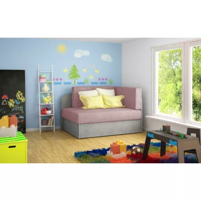 Kinderschlafsofa MIKAE - rosa / hellgrau