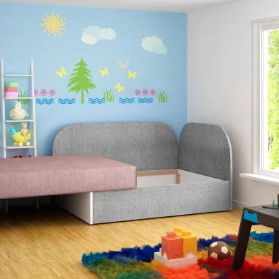 Kinderschlafsofa MIKAE - rosa / hellgrau