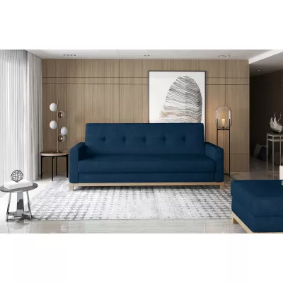 Dreisitzer-Sofa mit Stauraum ZIVENA - blau / Buche