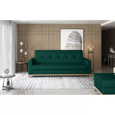 Dreisitzer-Sofa mit Stauraum ZIVENA - grün / Buche