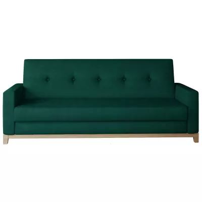 Dreisitzer-Sofa mit Stauraum ZIVENA - grün / Buche
