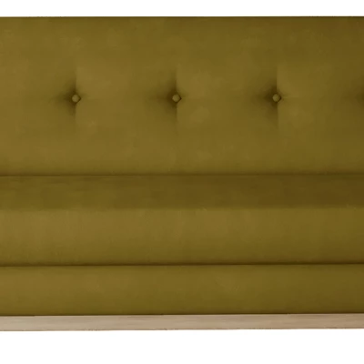 Dreisitzer-Sofa mit Stauraum ZIVENA - Senfgelb/Buche