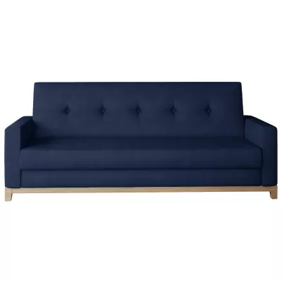 Dreisitzer-Sofa mit Stauraum ZIVENA - dunkelblau/buche
