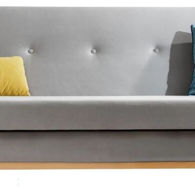 Dreisitzer-Sofa mit Stauraum ZIVENA - hellgrau / Buche