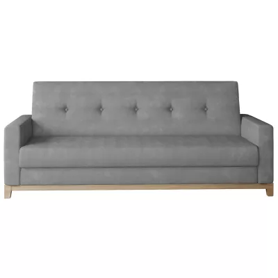 Dreisitzer-Sofa mit Stauraum ZIVENA - grau/buche