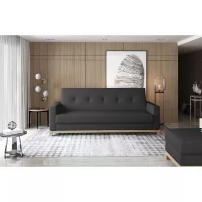 Dreisitzer-Sofa mit Stauraum ZIVENA - schwarz/buche