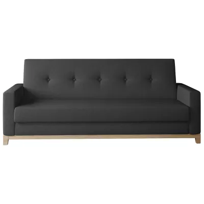Dreisitzer-Sofa mit Stauraum ZIVENA - schwarz/buche