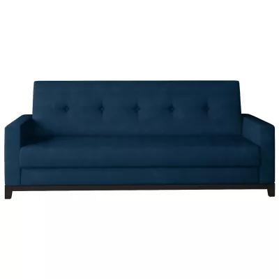 Dreisitzer-Sofa mit Stauraum ZIVENA – blau/nussbaum