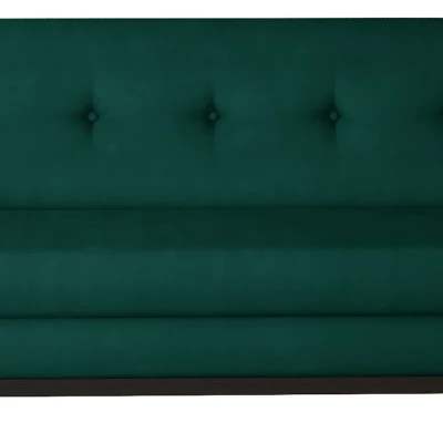 Dreisitzer-Sofa mit Stauraum ZIVENA - grün / walnuss