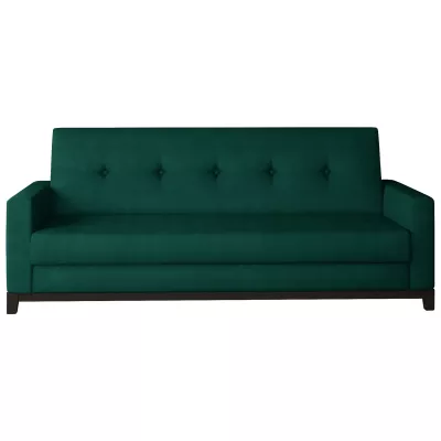 Dreisitzer-Sofa mit Stauraum ZIVENA - grün / walnuss