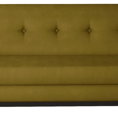 Dreisitzer-Sofa mit Stauraum ZIVENA – Senfgelb/Walnuss