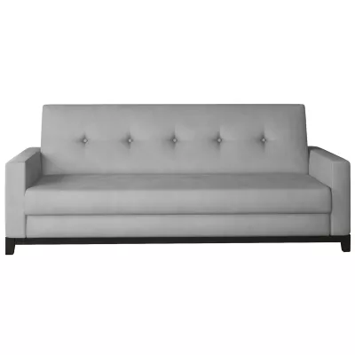 Dreisitzer-Sofa mit Stauraum ZIVENA – Hellgrau/Walnuss