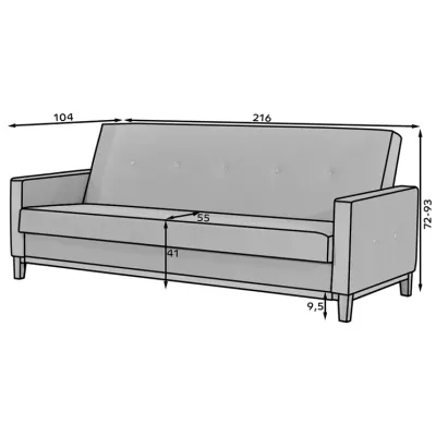 Dreisitzer-Sofa mit Stauraum ZIVENA – Hellgrau/Walnuss
