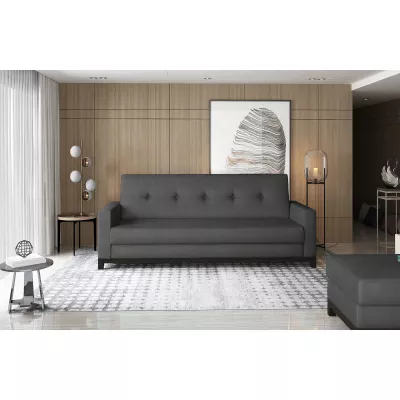 Dreisitzer-Sofa mit Stauraum ZIVENA – Dunkelgrau/Walnuss