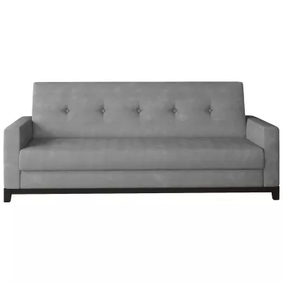 Dreisitzer-Sofa mit Stauraum ZIVENA – Grau/Walnuss