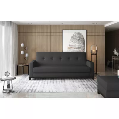 Dreisitzer-Sofa mit Stauraum ZIVENA – Schwarz/Walnuss