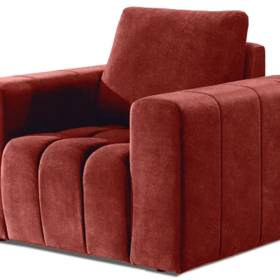 Gepolsterter Wohnzimmersessel ILANIS – rotes Öko-Leder