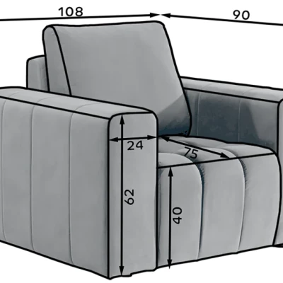 Gepolsterter Wohnzimmersessel ILANIS – schwarzes Öko-Leder
