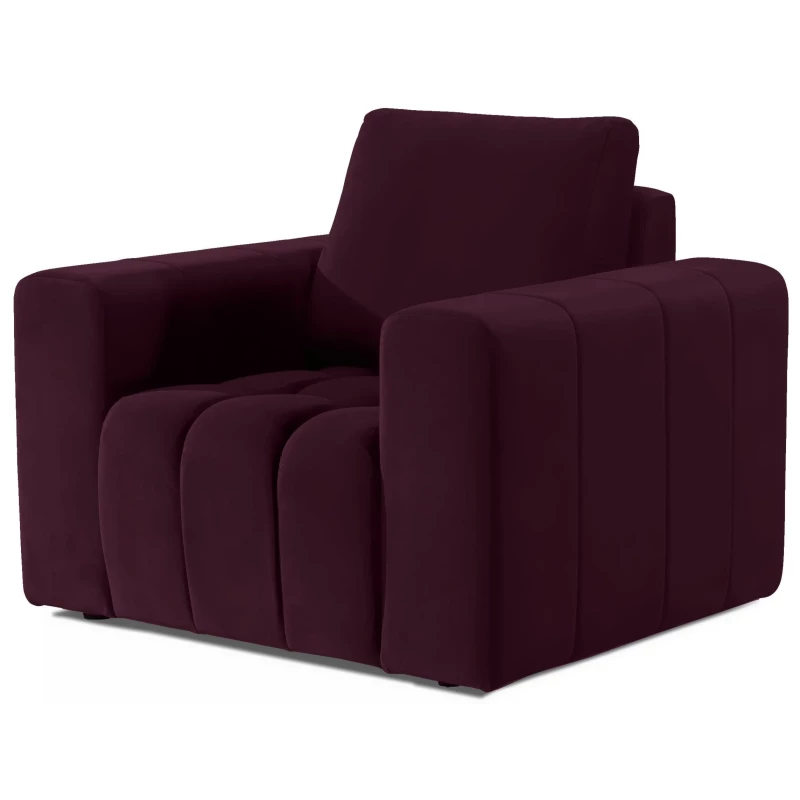 Gepolsterter Wohnzimmersessel ILANIS – bordeauxrot