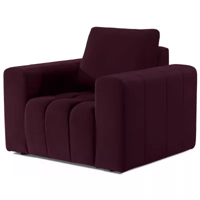 Gepolsterter Wohnzimmersessel ILANIS – bordeauxrot
