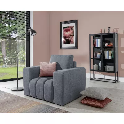 Gepolsterter Wohnzimmersessel ILANIS – grau