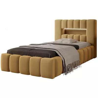 Einzelbett mit Polsterung 90x200 VEMIO 1 - gelb