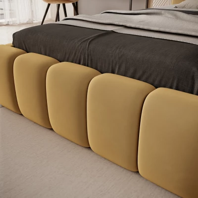 Einzelbett mit Polsterung 90x200 VEMIO 1 - gelb