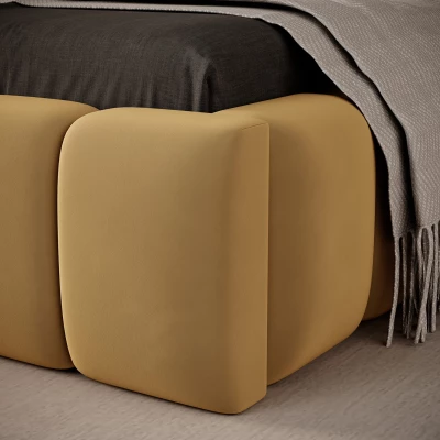 Einzelbett mit Polsterung 90x200 VEMIO 1 - gelb