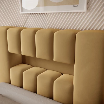Einzelbett mit Polsterung 90x200 VEMIO 1 - gelb