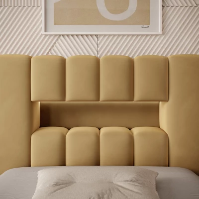 Einzelbett mit Polsterung 90x200 VEMIO 1 - gelb