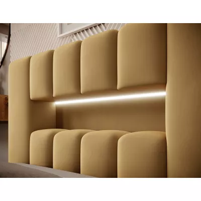 Einzelbett mit Polsterung 90x200 VEMIO 1 - gelb