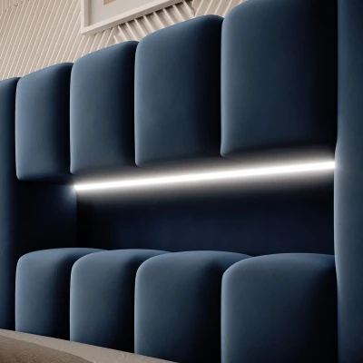 Einzelbett mit Polsterung 90x200 VEMIO 1 - blau