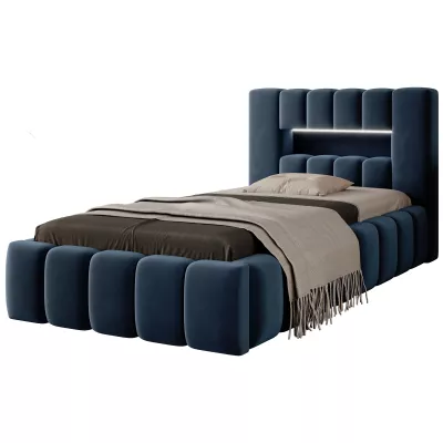 Einzelbett mit Polsterung 90x200 VEMIO 1 - blau