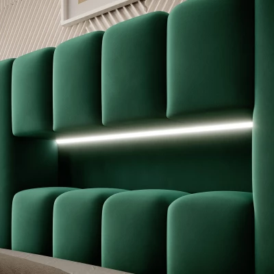 Einzelbett mit Polsterung 90x200 VEMIO 1 - grün