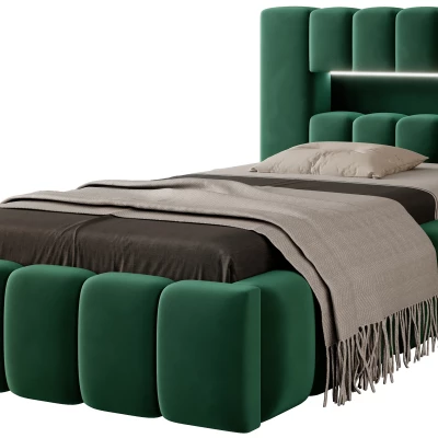 Einzelbett mit Polsterung 90x200 VEMIO 1 - grün