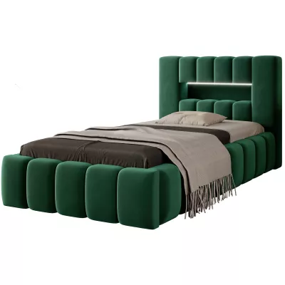 Einzelbett mit Polsterung 90x200 VEMIO 1 - grün