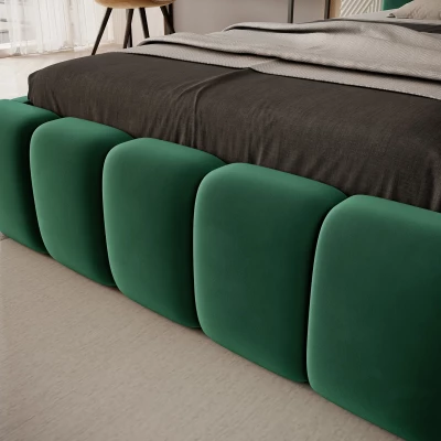 Einzelbett mit Polsterung 90x200 VEMIO 1 - grün