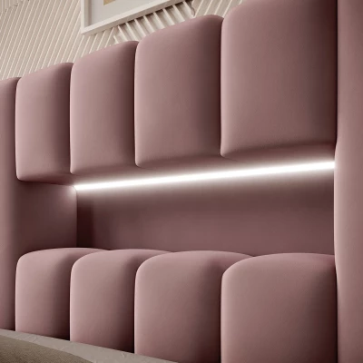 Einzelbett mit Polsterung 90x200 VEMIO 1 - rosa
