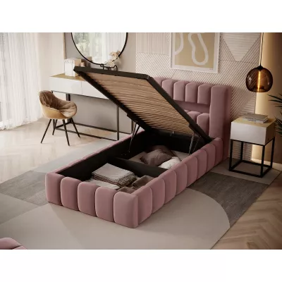 Einzelbett mit Polsterung 90x200 VEMIO 1 - rosa
