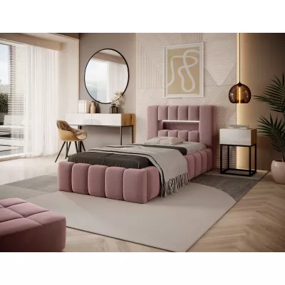 Einzelbett mit Polsterung 90x200 VEMIO 1 - rosa