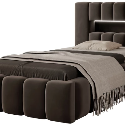 Einzelbett mit Polsterung 90x200 VEMIO 1 - dunkelbraun