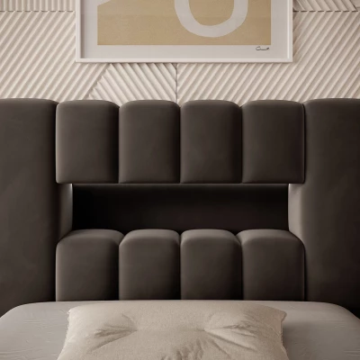 Einzelbett mit Polsterung 90x200 VEMIO 1 - dunkelbraun
